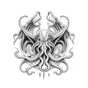 cthulhu hand  tattoo design idea