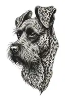 black miniature schnauzer dog tattoo design idea