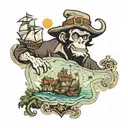 Monkey island map tattoo design idea