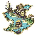 Monkey island map tattoo design idea