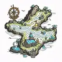 Monkey island map tattoo design idea