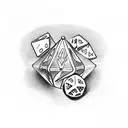 cards dice tattoo design idea