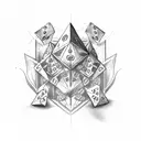 cards dice tattoo design idea