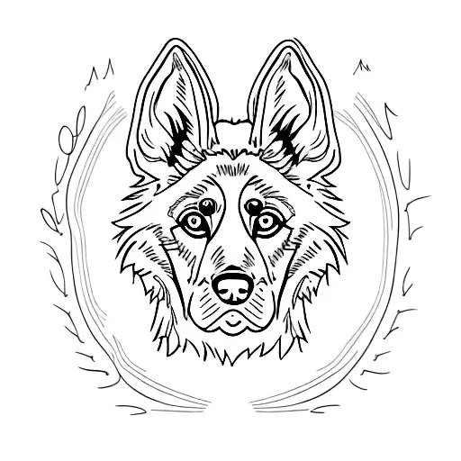 German Shepard just ears outline  tattoo design idea