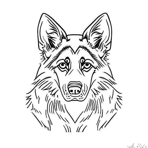 German Shepard ears outline  tattoo design idea