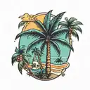 Miami Beach palm tree tattoo design idea