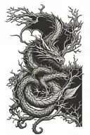 tree dragon tattoo design idea