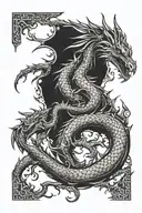 tree dragon tattoo design idea