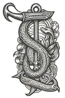 fishing hook crossed tattoo design idea