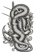 fishing hook crossed tattoo design idea