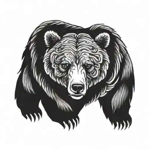bear angel tattoo design idea