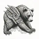 bear angel tattoo design idea
