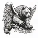 bear angel tattoo design idea