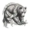 bear angel tattoo design idea