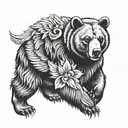 bear angel tattoo design idea