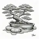 bonsai tree tattoo design idea