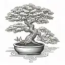 bonsai tree tattoo design idea
