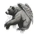 bear with angel wings on its back  tattoo design idea