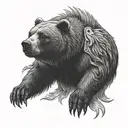 bear with angel wings on its back  tattoo design idea