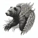 bear with angel wings on its back  tattoo design idea