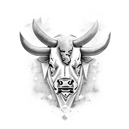 aggressive bull taurus tattoo design idea