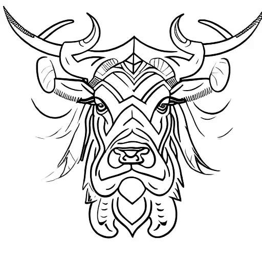 aggressive bull taurus tattoo design idea