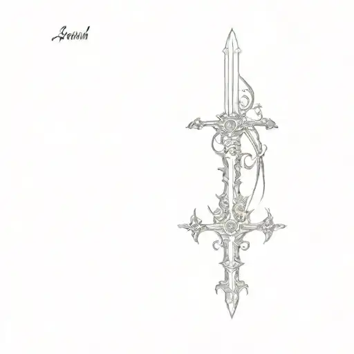 a sword, cybersigilism, occult themes tattoo design tattoo design idea