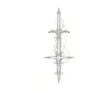 a sword, cybersigilism, with occult theme tattoo design tattoo design idea