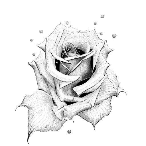 rose with very long stem tattoo design idea