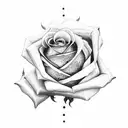 long rose with malathy written in stem tattoo design idea