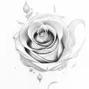 long rose with malathy written in stem tattoo design idea