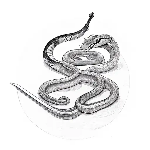sword and snake tattoo design idea