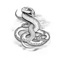 sword and snake tattoo design idea