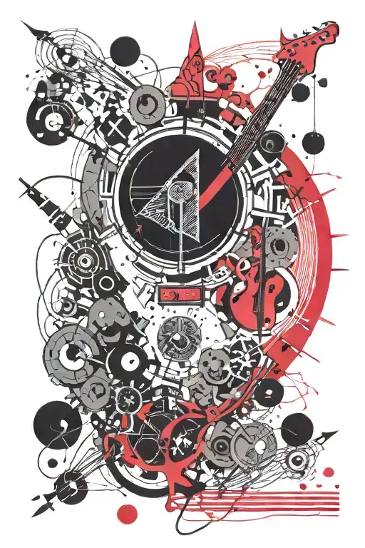 Rock music pink floyd Tom petty tool racing parts tattoo design idea