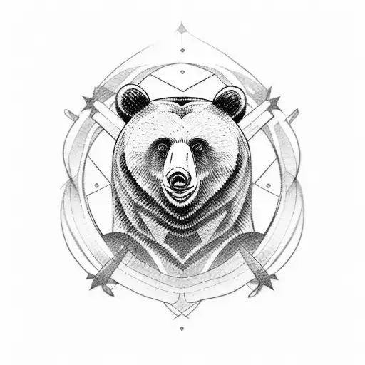 Bear with viking tattoo design idea