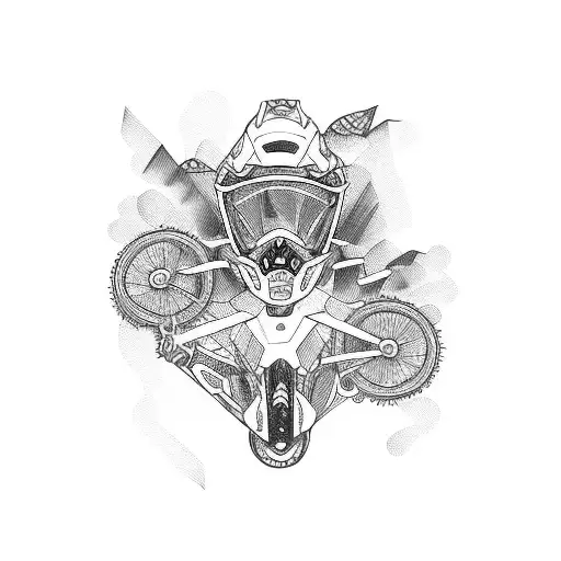 bike doodle tattoo design idea