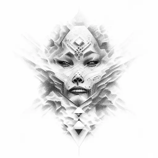 face fading into darkness with the word ephemerality tattoo design idea