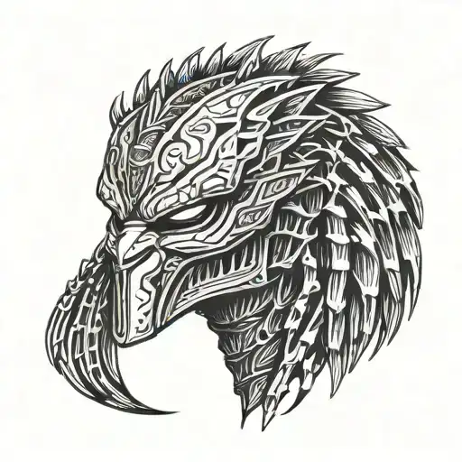 predator mask tattoo design idea