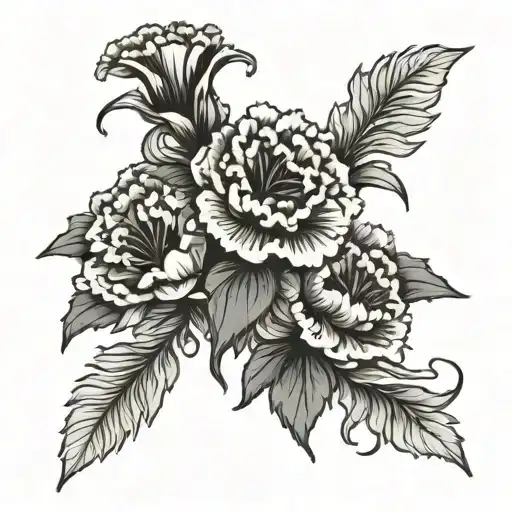 carnations as a garter band  tattoo design idea