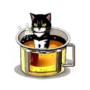 cat drinking beer tattoo design idea