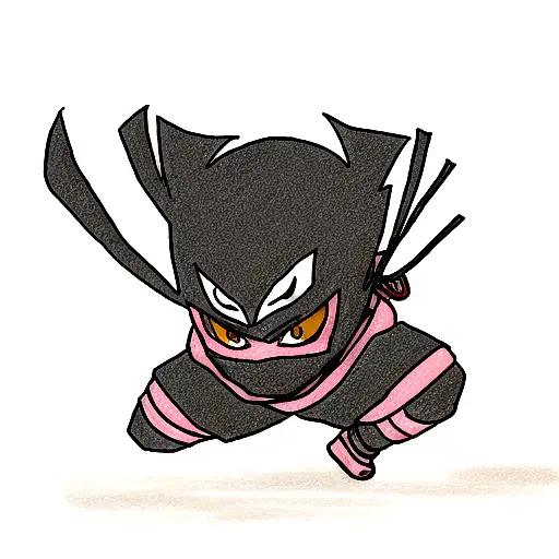 Ninja with anbu mask tattoo design idea