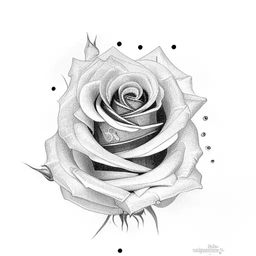 Rose Chicago Weed tattoo design idea