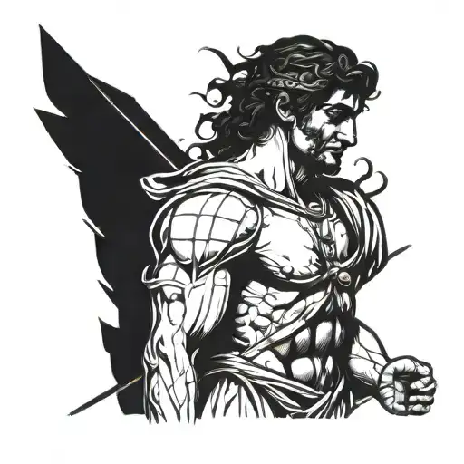saint sebastian greek raphael tattoo design idea
