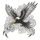 phoenix with flame like wings tattoo design idea