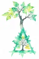 A tree with 4 branches. Petach Sol musically and Magn David and Lab broken word tattoo design idea