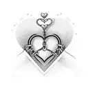 A heart-shaped ring with a broken chain symbolizing heartbreaking love tattoo design idea