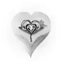 A heart-shaped ring with a broken chain symbolizing heartbreaking love tattoo design idea