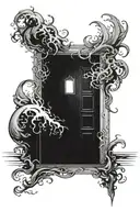 door of mystery that spills black sea tattoo design idea