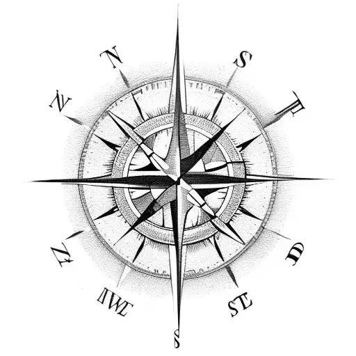 Compass with aircraft  tattoo design idea
