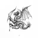 Dragon skeleton tattoo design idea